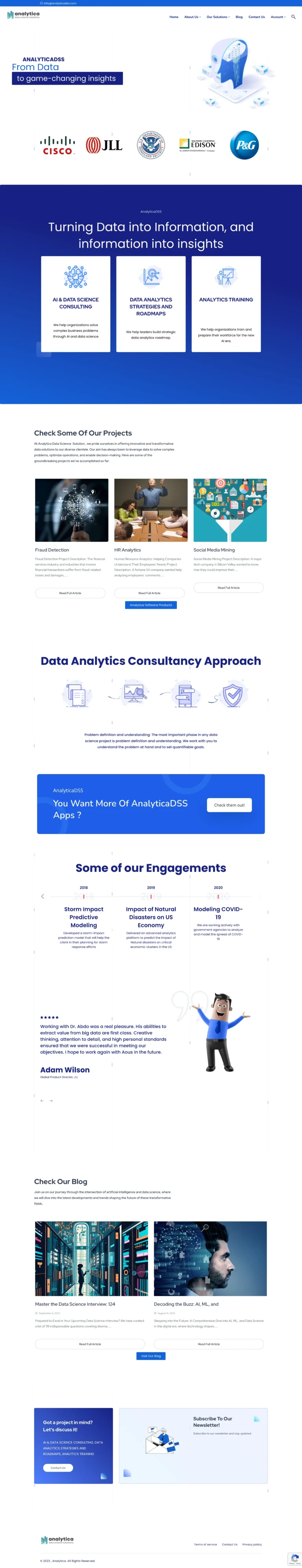 Analytica Data Science Solutions screenshot website